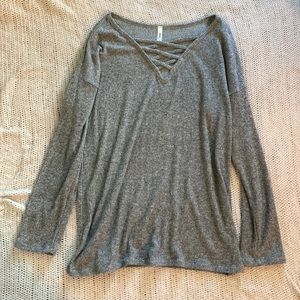 Magic Fit Long Sleeve Criss Cross Top